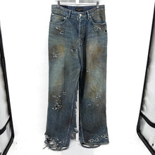 Balenciaga Mud Destroyed Denim Jeans