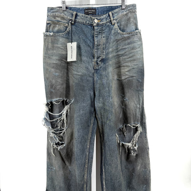 Balenciaga Distressed Mud Jeans