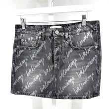 Balenciaga Script Logo Denim Skirt