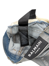 Balmain Silver Wax Moto Biker Denim