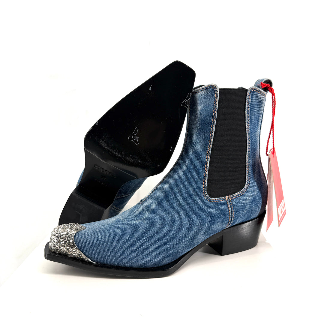 Diesel Rhinestone Western Boots