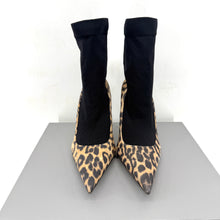 Balenciaga Leopard Suede Sock Heel