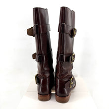 Coach Leather Buckle Boots