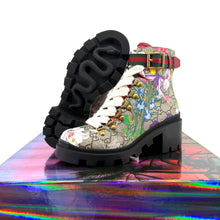 Gucci Monogram Flora Combat Boot