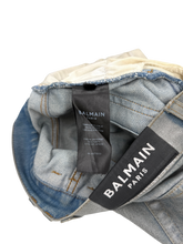 Balmain Silver Wax Moto Biker Denim