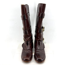 Coach Leather Buckle Boots