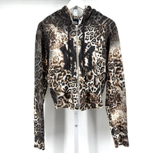 Mowalola x Ksubi Cropped Cheetah Zip Up Hoodie