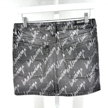 Balenciaga Script Logo Denim Skirt