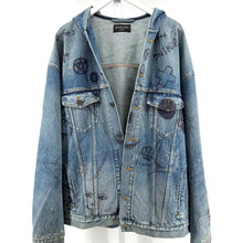 Balenciaga Scribble Rhinestone Denim Jacket