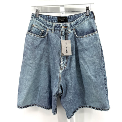 Balenciaga Denim Trompe L’oeil Shorts