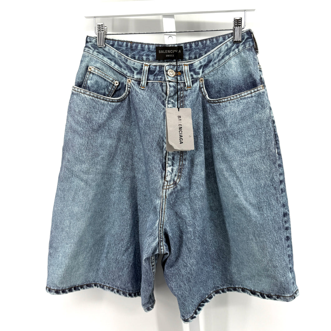 Balenciaga Denim Trompe L’oeil Shorts
