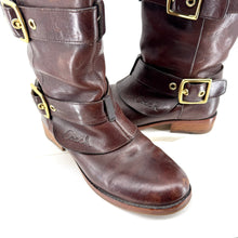 Coach Leather Buckle Boots