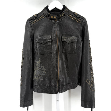 Ed Hardy Painted Leather Jacket