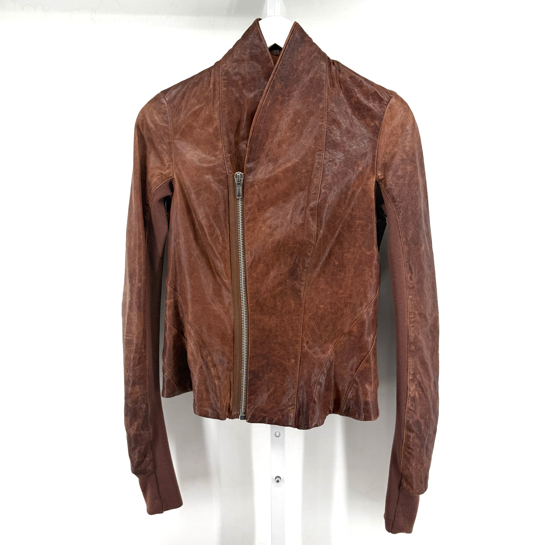 Rick Owens Resin Calfskin Leather Jacket