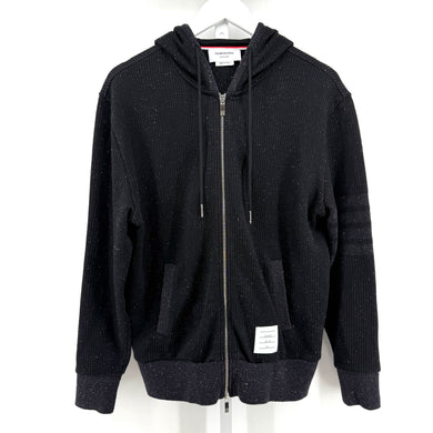 Thom Browne. Ribbed Zip Up Hoodie