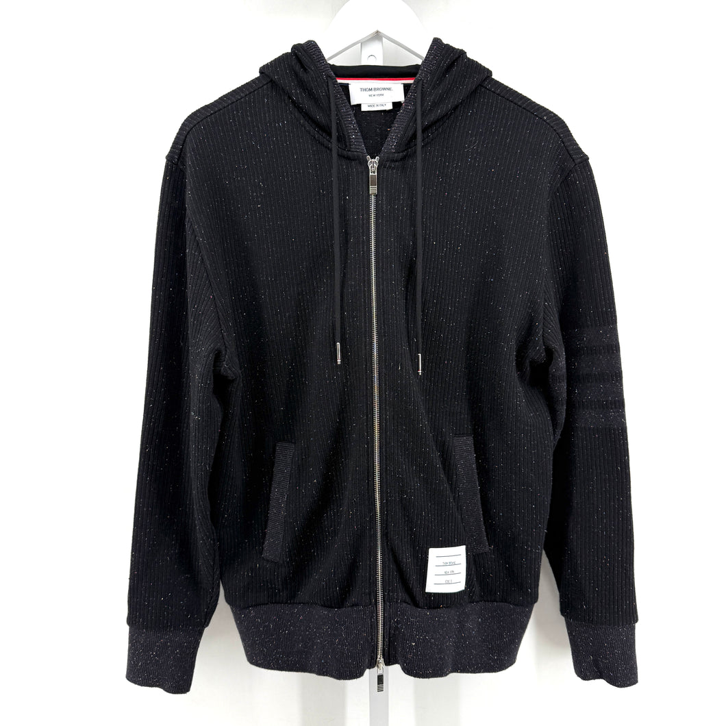 Thom Browne. Ribbed Zip Up Hoodie